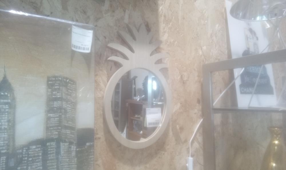MIROIR ANANAS BOIS