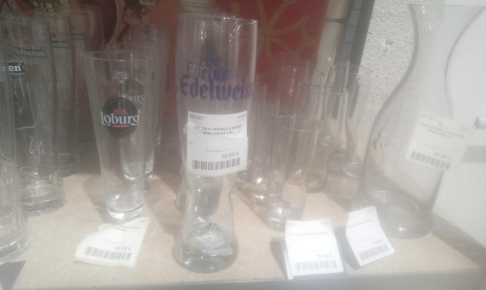 LOT DE 6 VERRES A BIERE EDELWEISS 0.5L