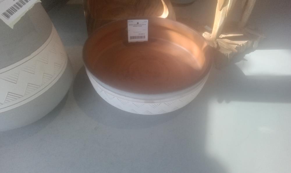 BASSIN TERRE CUITE DECOR GEOMETRIQUE