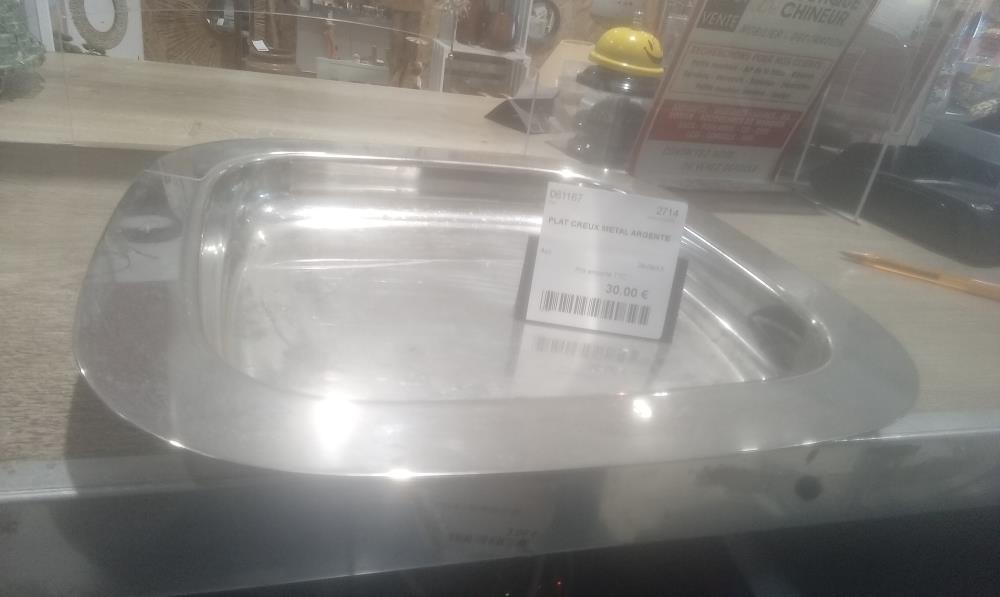 PLAT CREUX METAL ARGENTE
