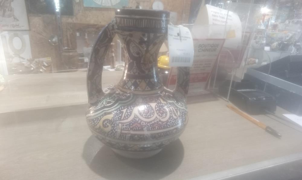 PICHET TERRE CUITE ORIENTAL 2 ANSES EN L'ETAT