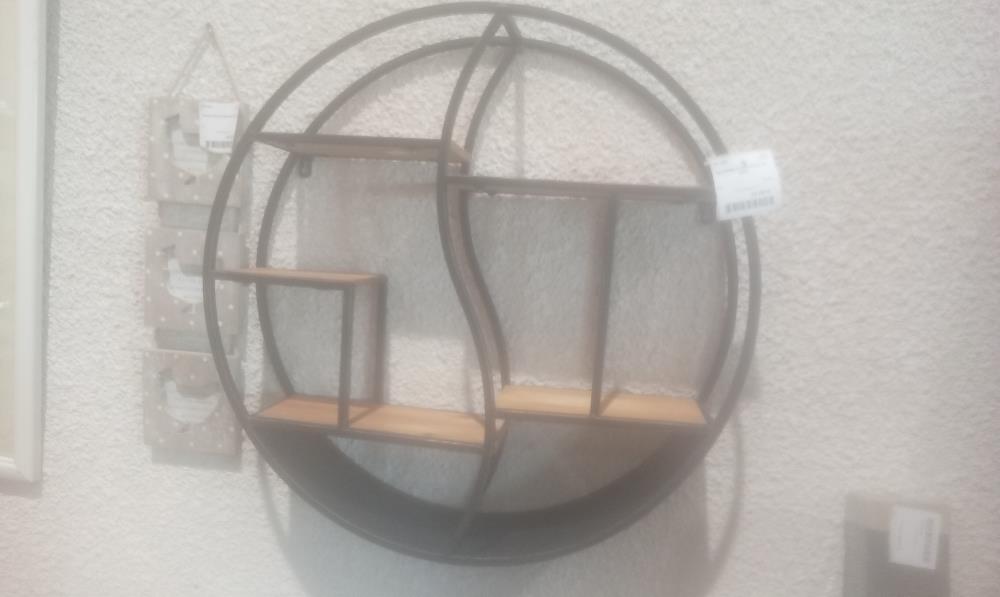 ETAGERE RONDE METAL ET BOIS