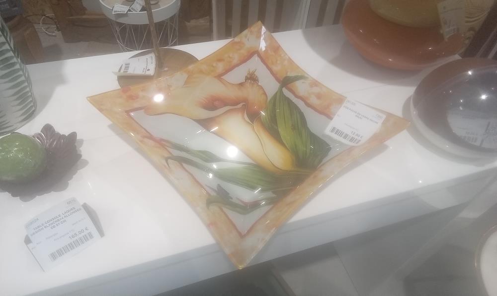 VIDE POCHE EN VERRE DECOR ARUM