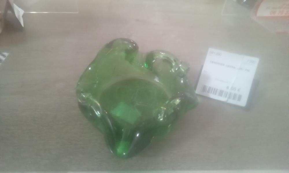 CENDRIER VERRE VERT PM