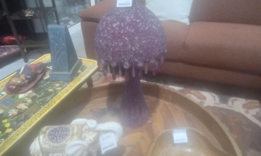 LAMPE PERLE  ROUGE EN 2 PARTIES