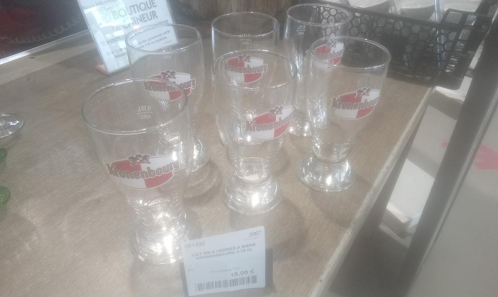 LOT DE 6 VERRES A BIERE KRONEMBOURG 0.15 CL