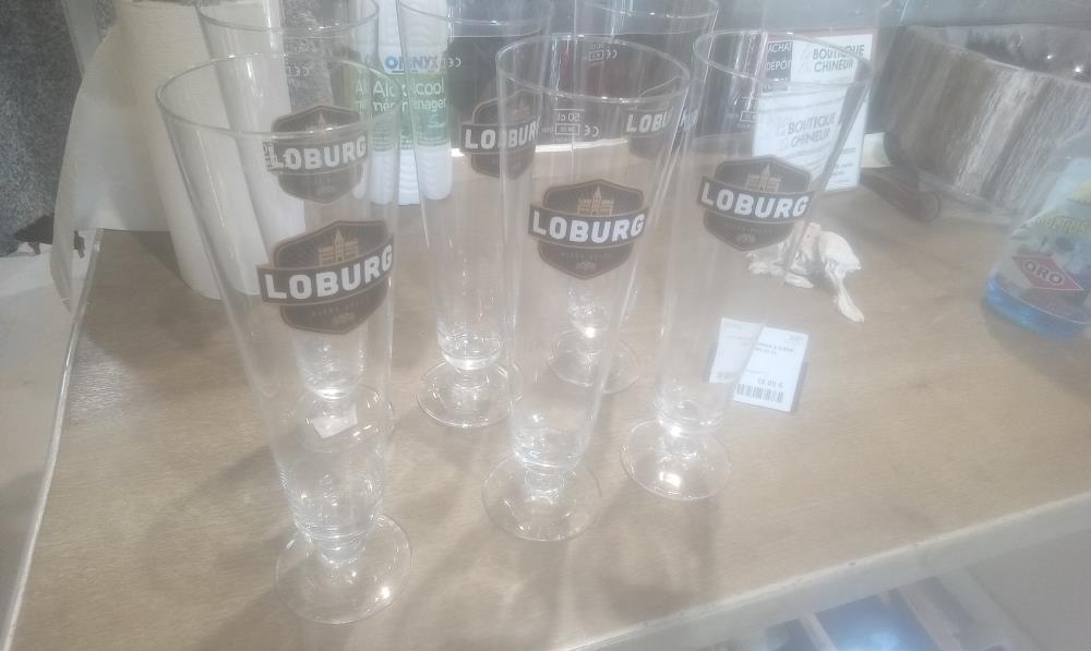 LOT DE 6 VERRES A BIERE LOBURG 50 CL