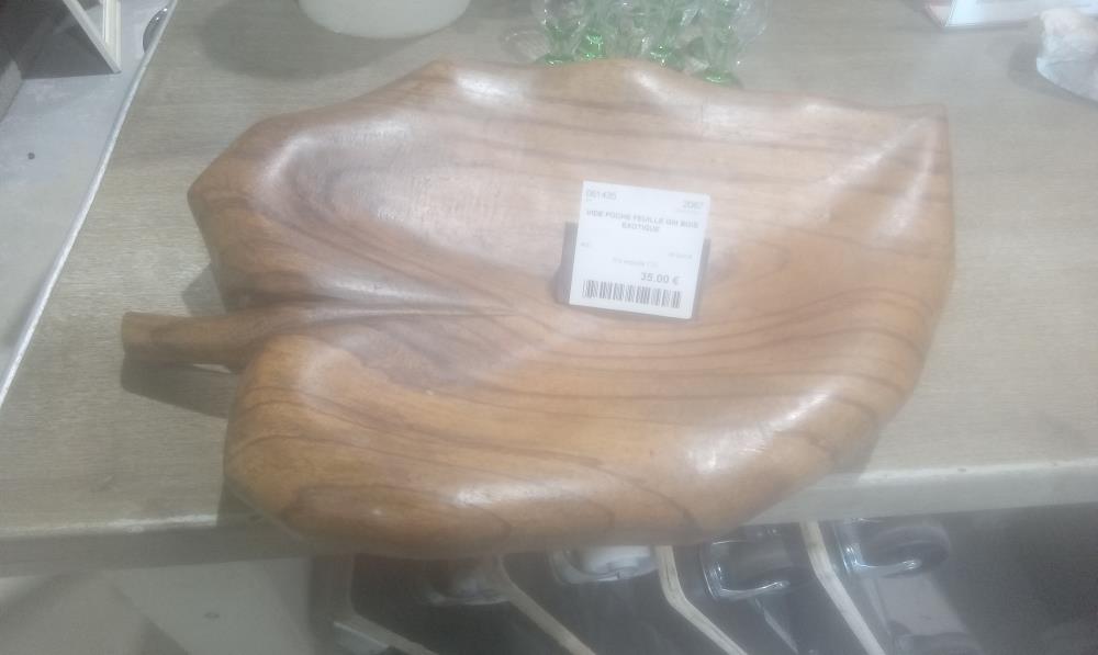 VIDE POCHE FEUILLE GM BOIS EXOTIQUE