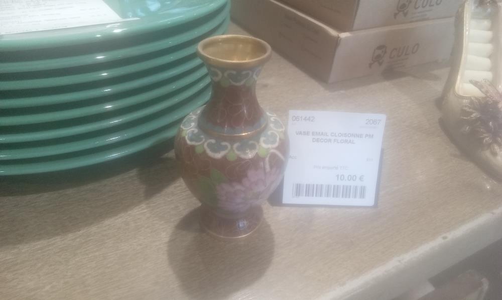 VASE EMAIL CLOISONNE PM DECOR FLORAL
