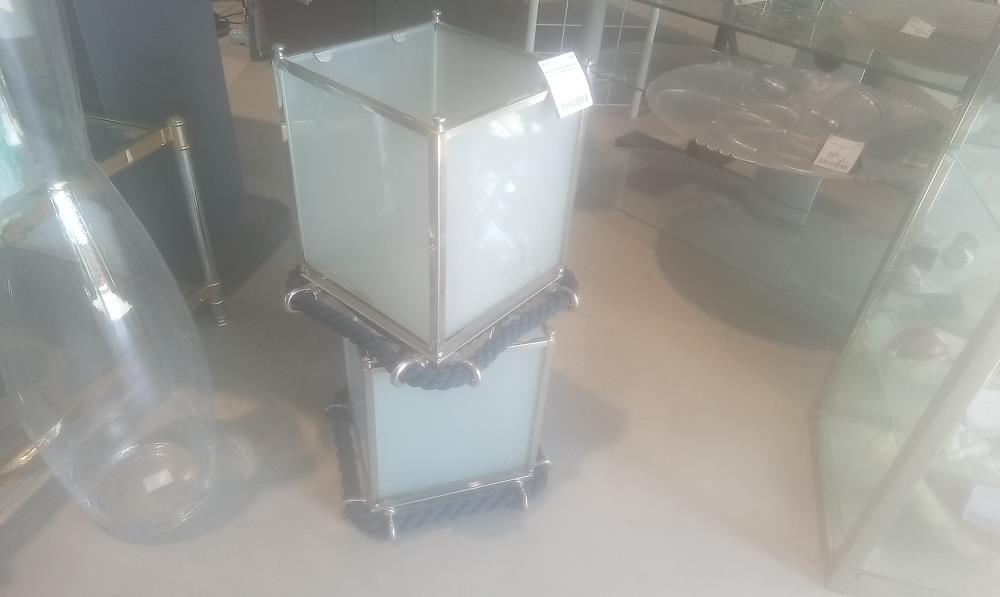 PAIRE DE PHOTOPHORE METAL AVEC CORDE MARINE EICHHOLTZ