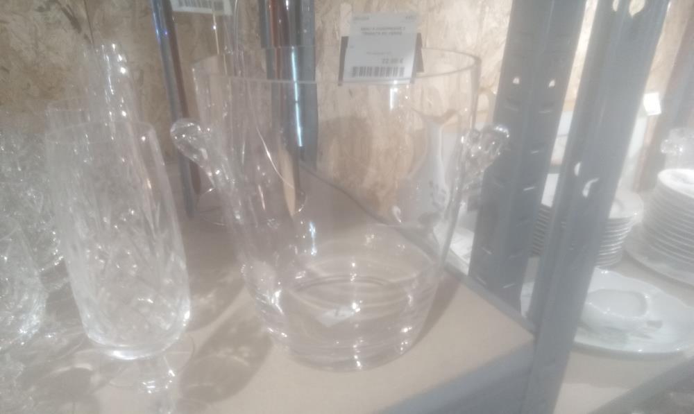 SEAU A CHAMPAGNE 2 TENANTS EN VERRE