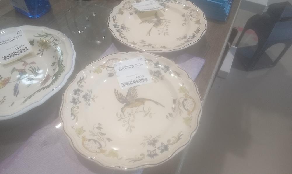 ASSIETTE CERAMIQUE LONGCHAMP MODELE CLERY