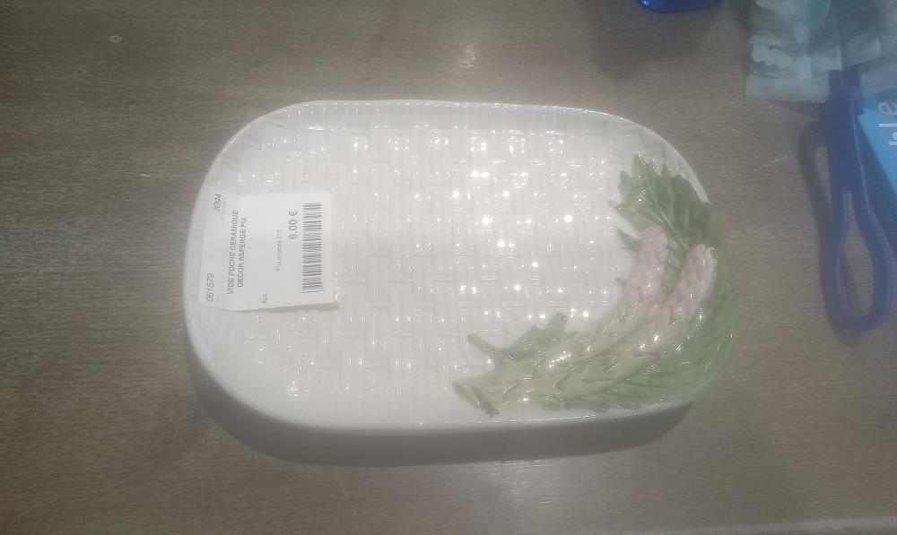 VIDE POCHE CERAMIQUE DECOR ASPERGE PM