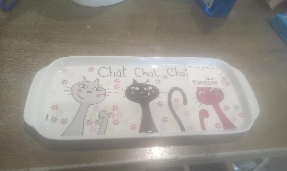 PLAT A CAKE CERAMIQUE LES CHATS