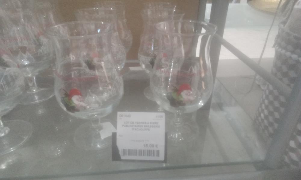 LOT DE VERRES A BIERE PUBLICITAIRES BRASSERIE D'ACHOUFFE