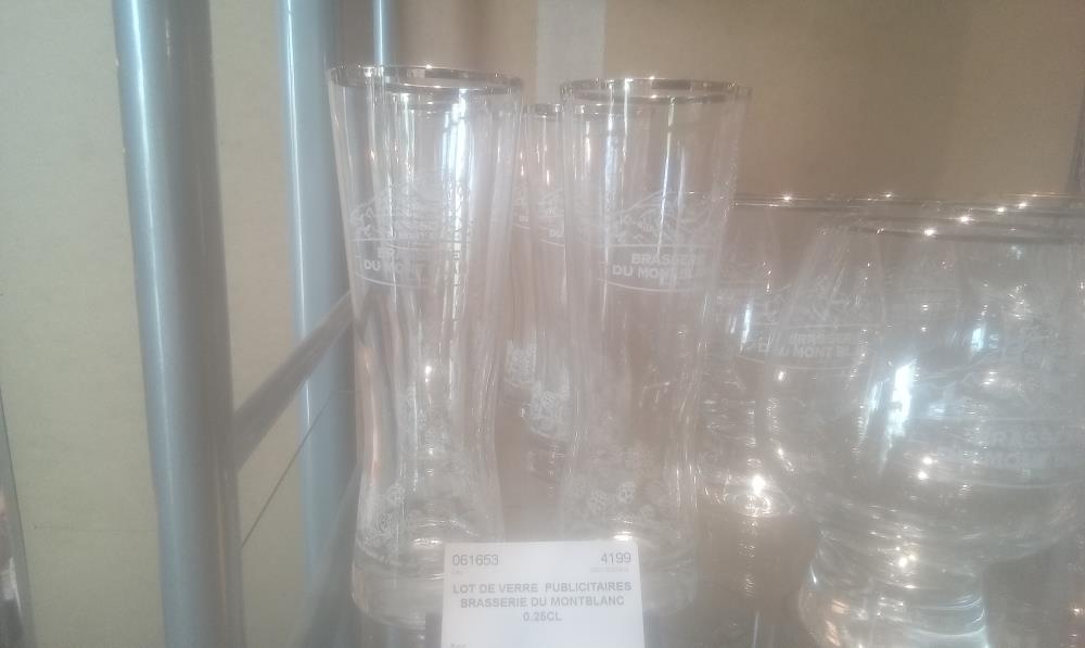 LOT DE VERRE  PUBLICITAIRES BRASSERIE DU MONTBLANC 0.25CL