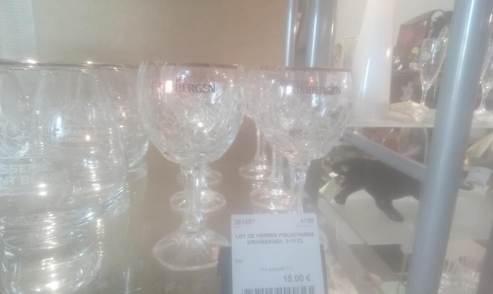 LOT DE VERRES PIBLICITAIRES GRIMBERGEN  0.15 CL