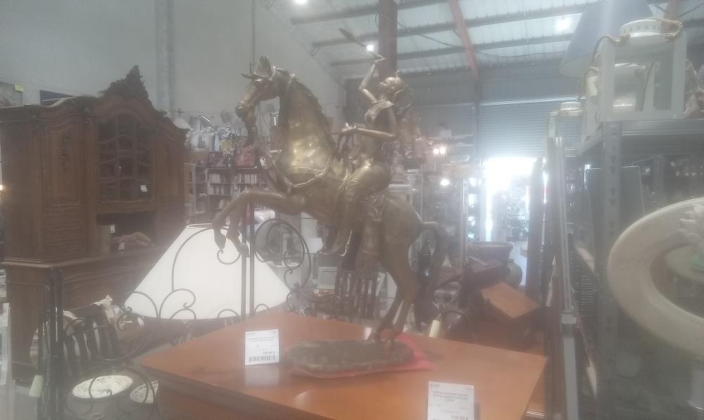 CAVALIERE BRONZE ET SON CHEVAL BURKINA FASSO