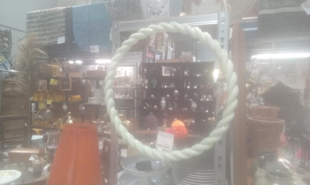 MIROIR VERT TORSADE EN RESINE