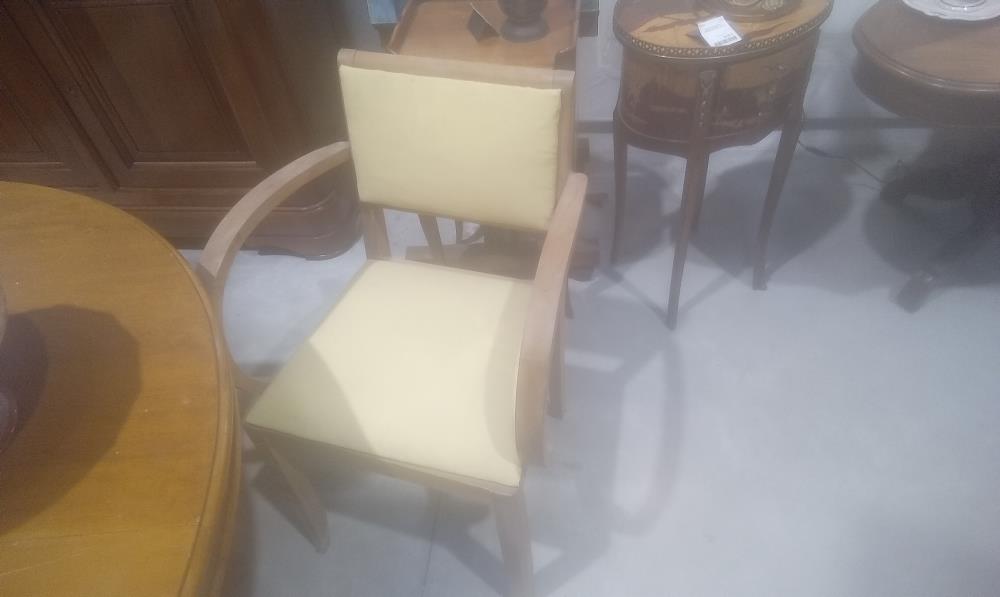 FAUTEUIL TISSUS JAUNE  ANNEE 40 EN L'ETAT
