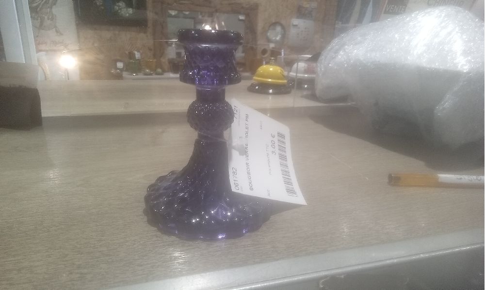 BOUGEOIR VERRE VIOLET PM