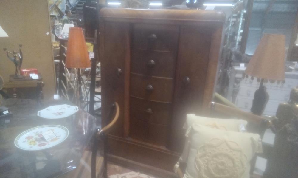 MEUBLE ART DECO PLACAGE ET POIGNEE EN L'ETAT 5TIROIRS+2 PORTES
