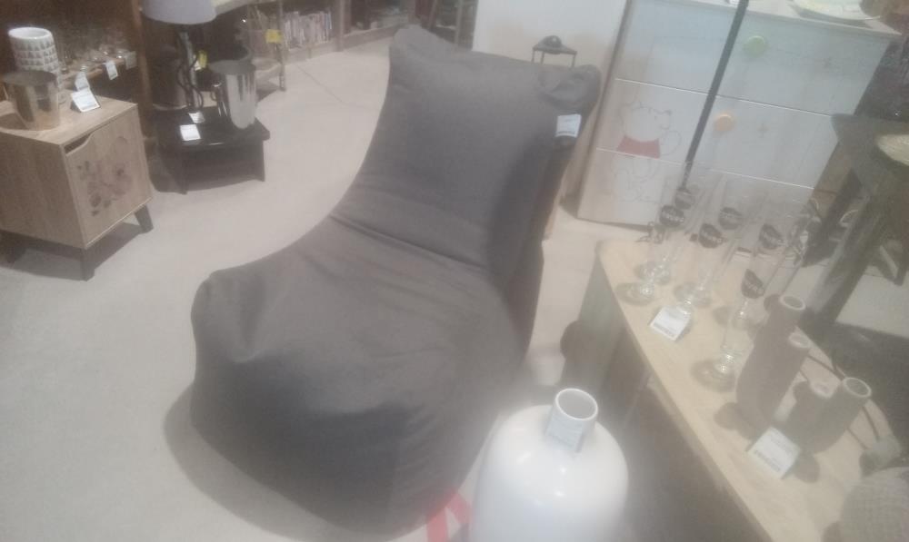 POUF TISSUS DESIGN GRIS SLOWDOWN