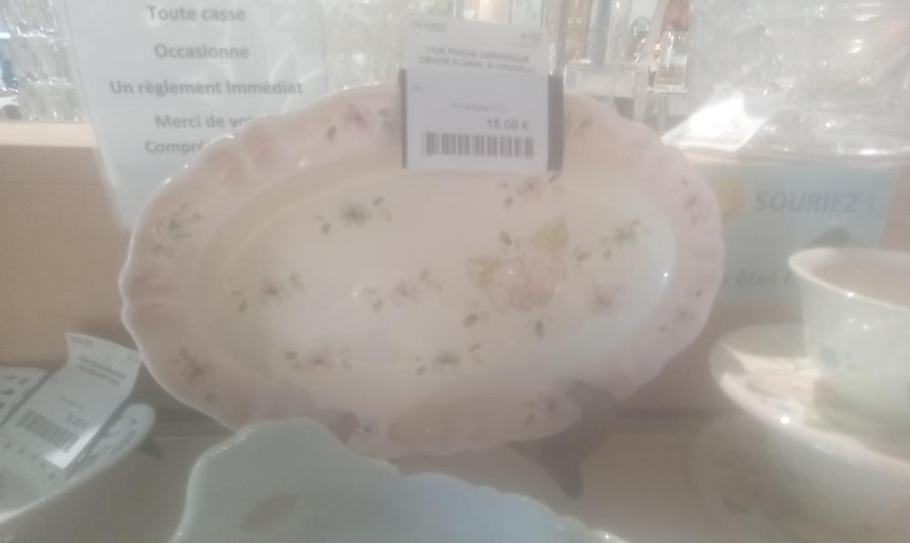VIDE POCHE CERAMIQUE DECOR FLORAL B.CRUDELLI