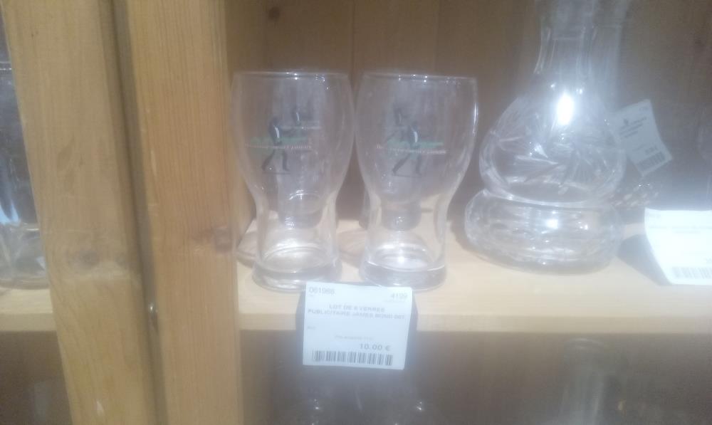 LOT DE 6 VERRES PUBLICITAIRE JAMES BOND 007