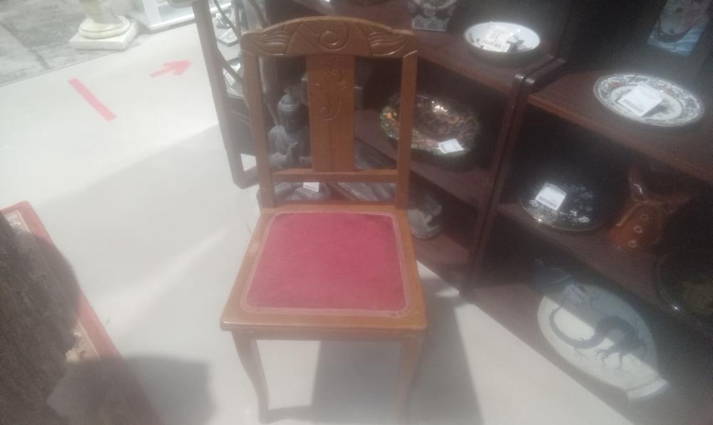 CHAISE ART DECO TISSUS ROUGE