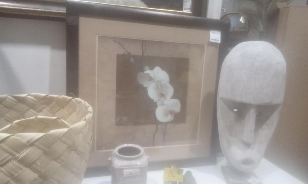SOUS VERRE CADRE BOIS IMI BAMBOU ORCHIDEE