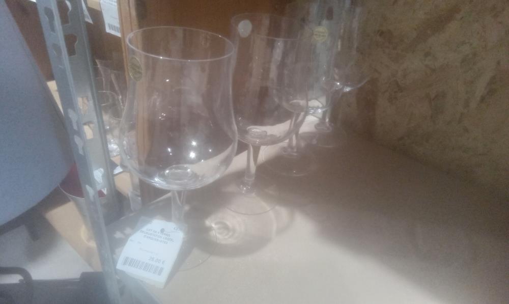 LOT DE 4 VERRES DEGUSTATION CRISTAL D'ARQUES+BTES
