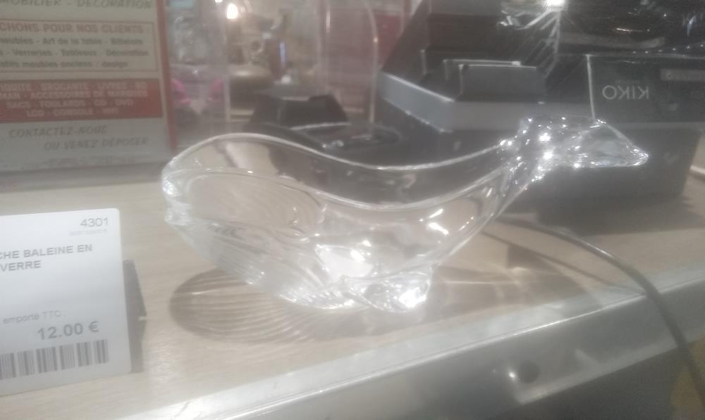 VIDE POCHE BALEINE EN VERRE
