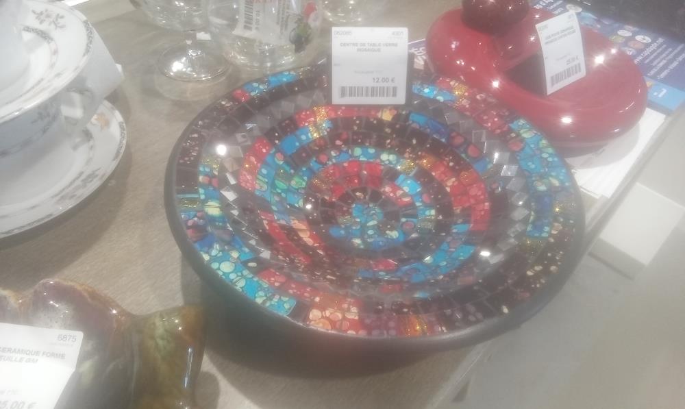 CENTRE DE TABLE VERRE MOSAIQUE