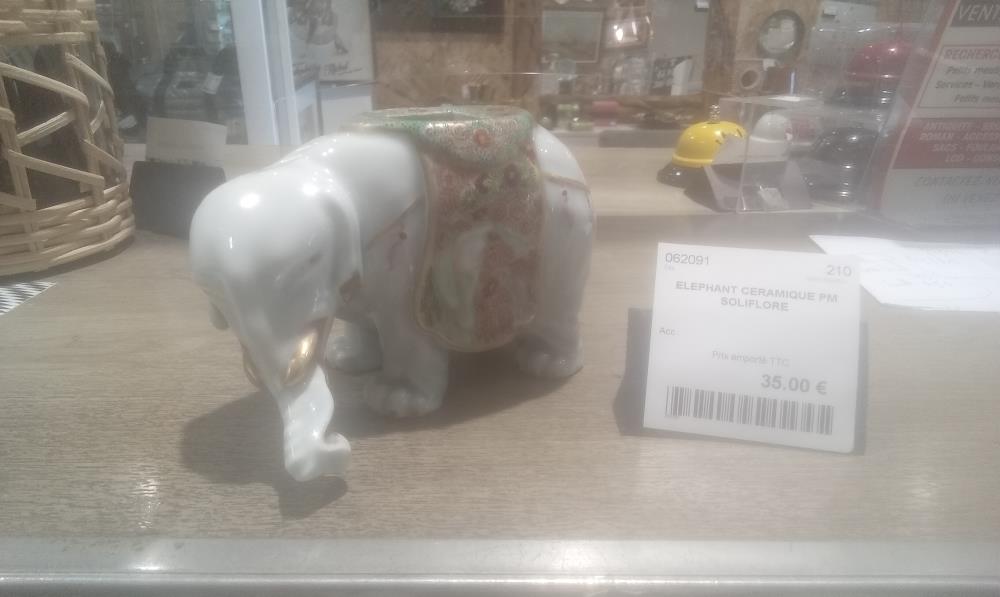 ELEPHANT CERAMIQUE PM SOLIFLORE