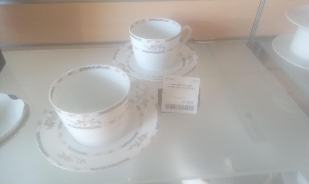 PAIRE DE DEJEUNER PORCELAINE DE LIMOGES