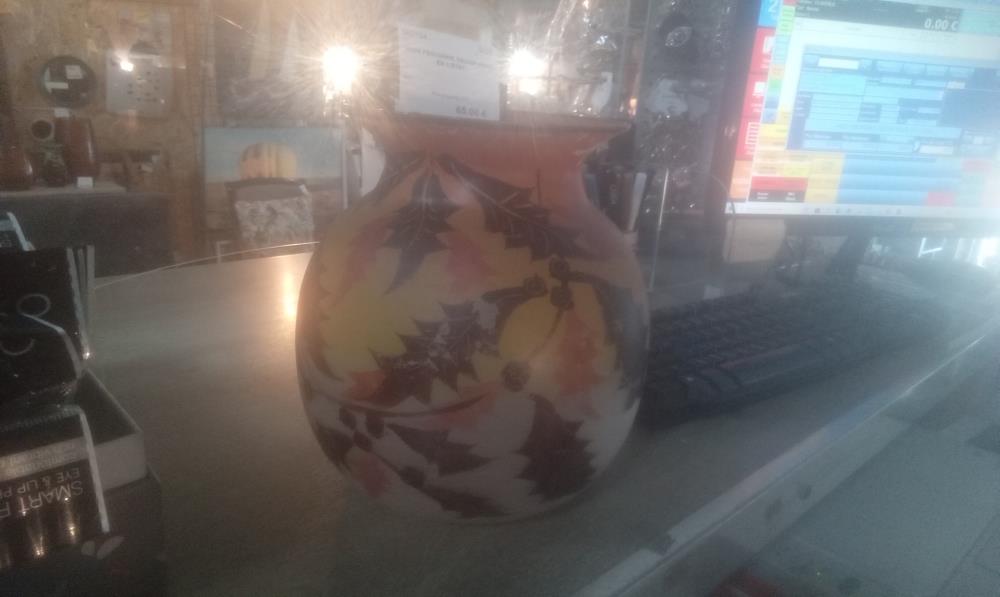 VASE FESTONNE DECOR HOUX EN L'ETAT