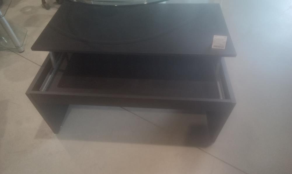 TABLE BASSE ESCAMOTABLE MELAMINEE NOIRE