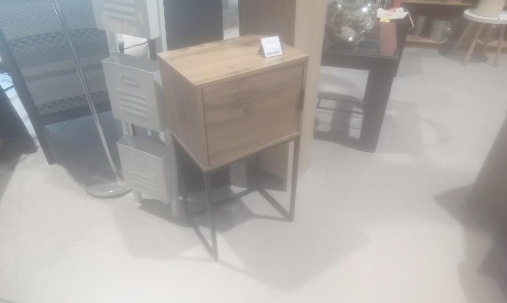 MEUBLE 1 PORTE MELAMINE+PIED METAL