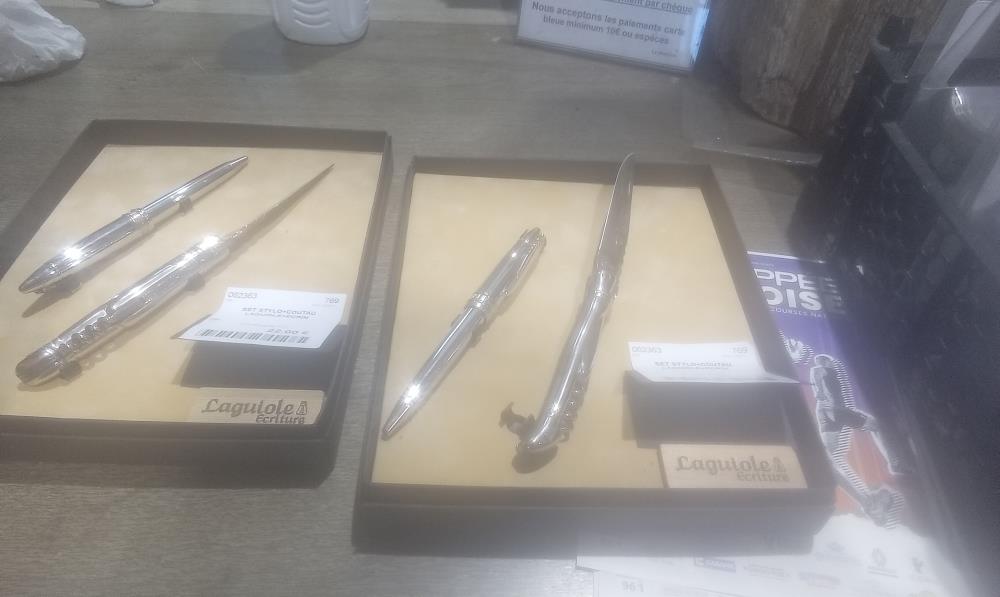 SET STYLO+COUTAU LAGUIOLE+ECRIN