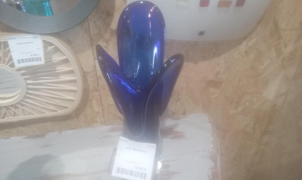 VASE VERRE BLEU 