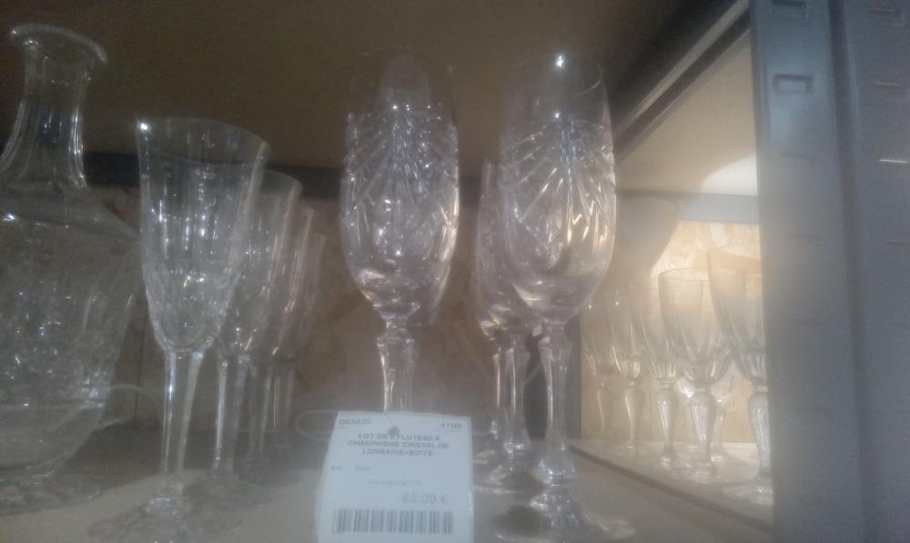 LOT DE 6 FLUTESZ A CHAMPAGNE CRISTAL DE LORRAINE+BOITE