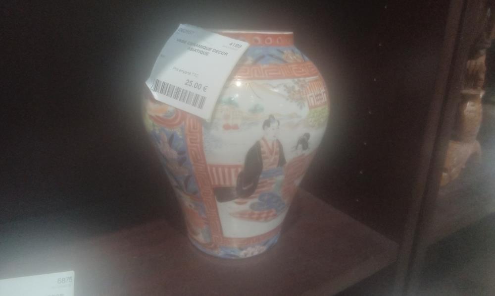 VASE CERAMIQUE DECOR ASIATIQUE