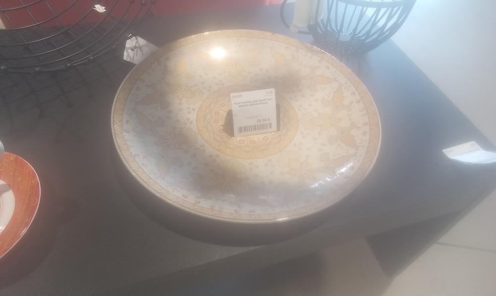 PLAT PORCELAINE IMARY GM DECOR GEOMETRIQUE