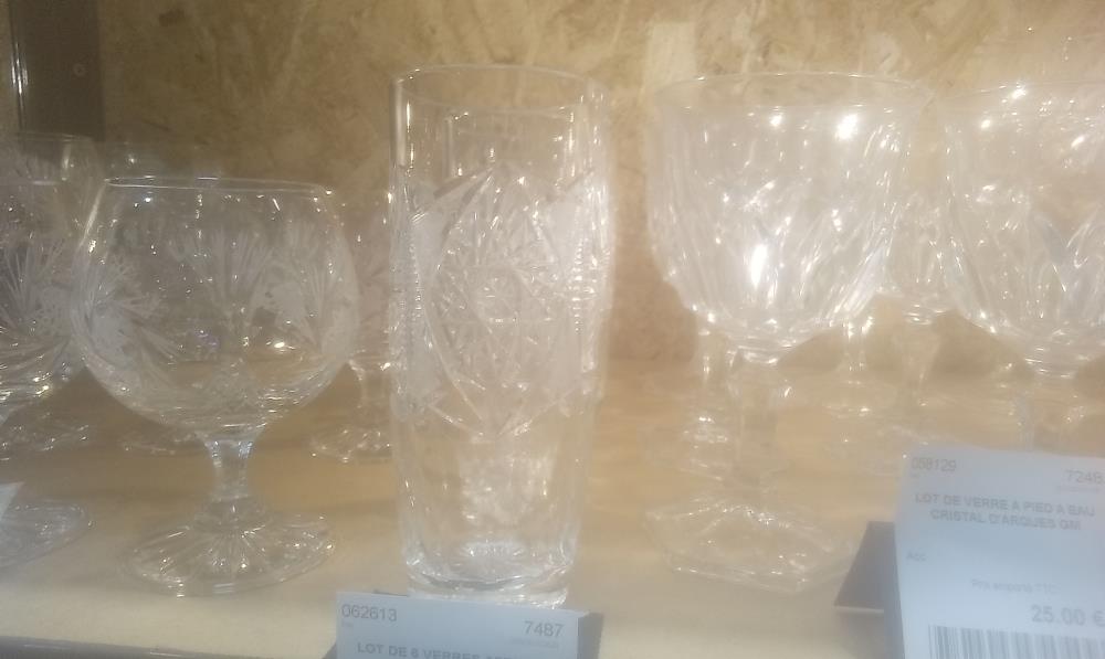 LOT DE 6 VERRES APERTIF CRISTAL DE BOHEME