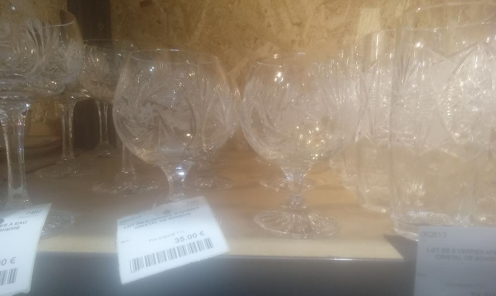 LOT DE 6 VERRES  A WHISKY CRISTAL DE BOHEME