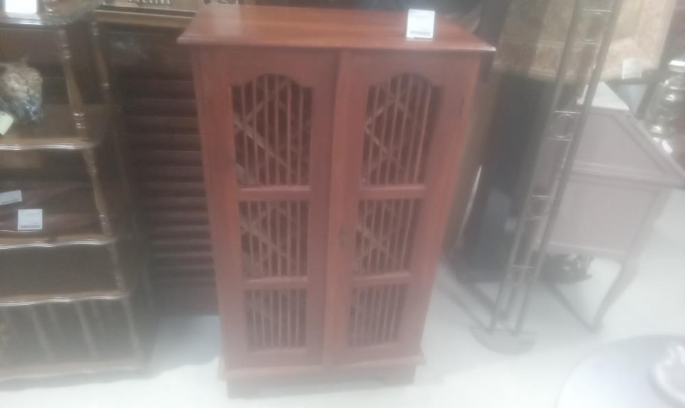 CAVE A VIN BOIS EXOTIQUE 2 PORTES+CLEF