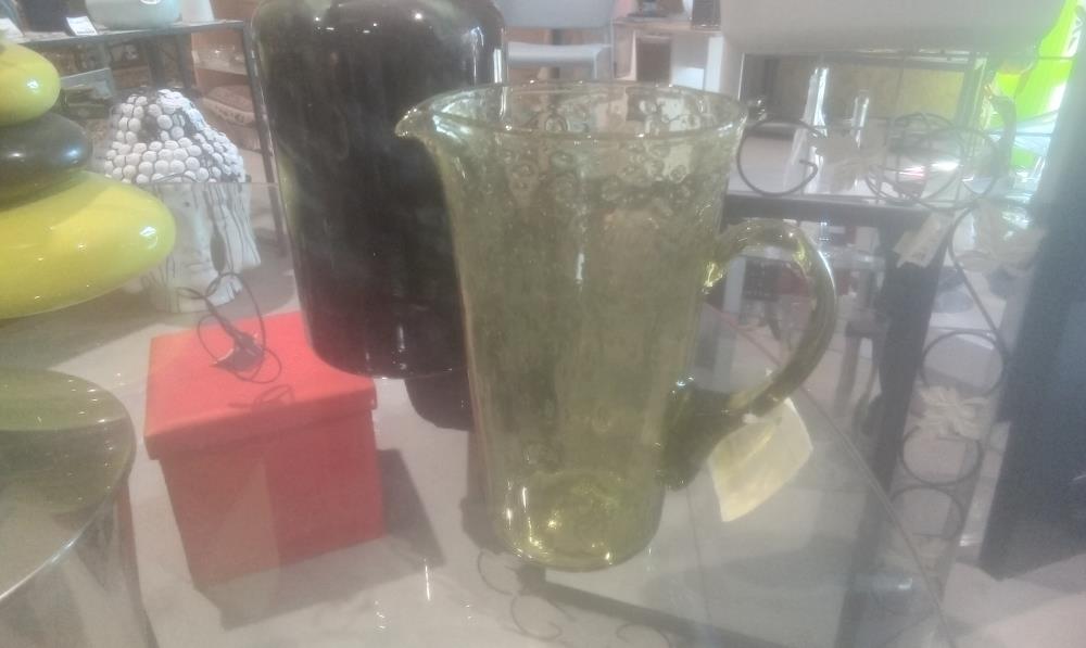BROC VERRE SOUFFLE 1 ANSE VERT