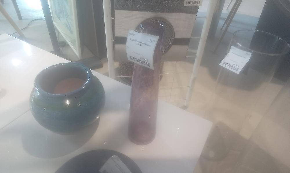 SOLIFLORE VERRE BULLE MAUVE