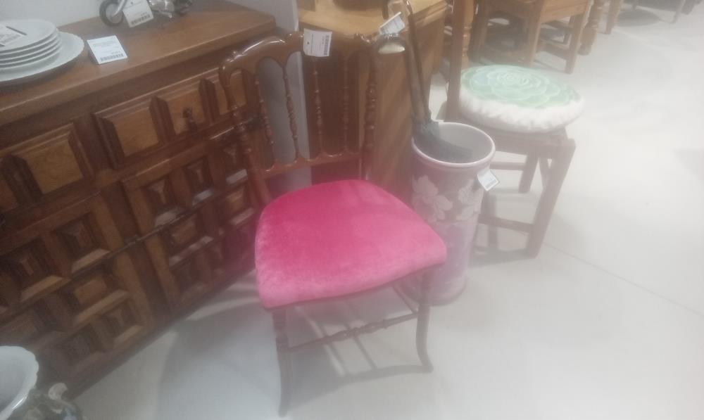 CHAISE 1900 TISSUS ROSE